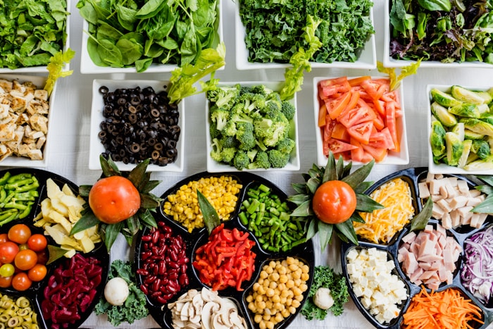 Fresh ingredients on a shared kitchen table